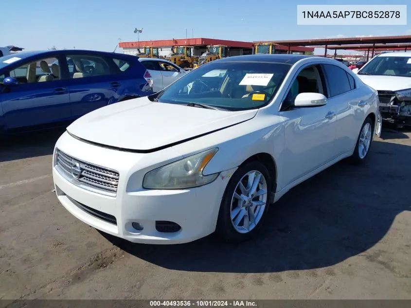 2011 Nissan Maxima 3.5 Sv VIN: 1N4AA5AP7BC852878 Lot: 40493536