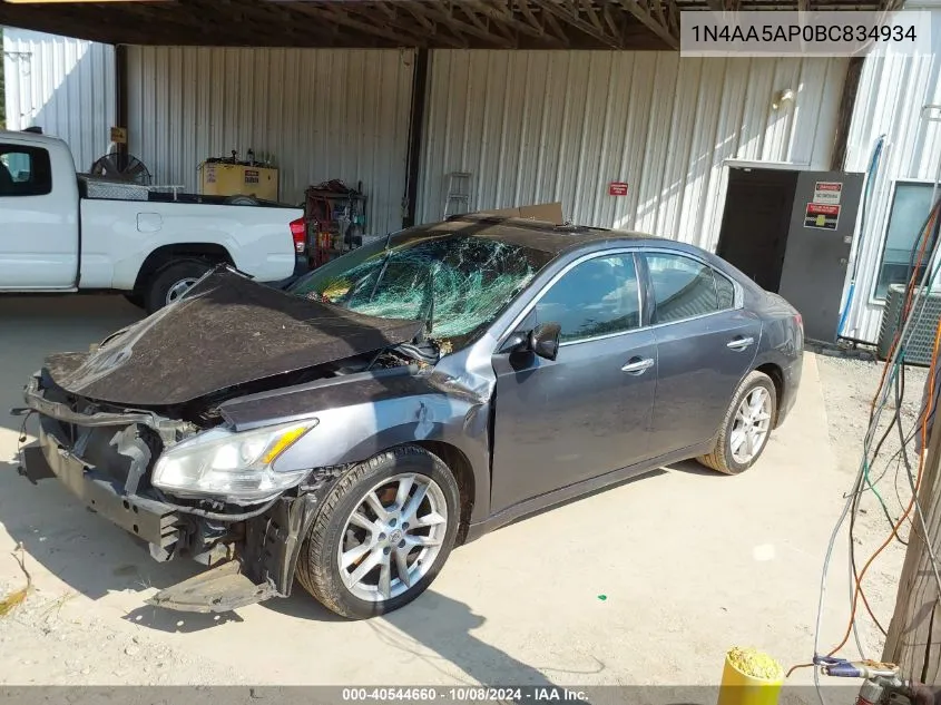 2011 Nissan Maxima 3.5 S VIN: 1N4AA5AP0BC834934 Lot: 40544660