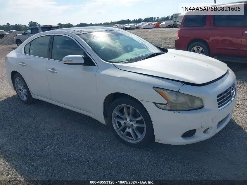 2011 Nissan Maxima 3.5 Sv VIN: 1N4AA5AP6BC821606 Lot: 40553120