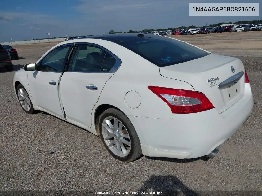 2011 Nissan Maxima 3.5 Sv VIN: 1N4AA5AP6BC821606 Lot: 40553120