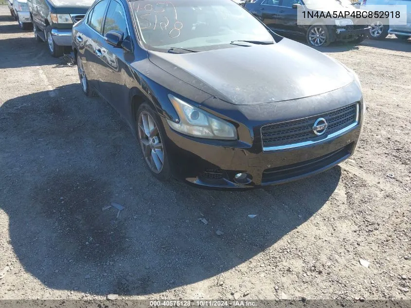 2011 Nissan Maxima 3.5 Sv VIN: 1N4AA5AP4BC852918 Lot: 40575128