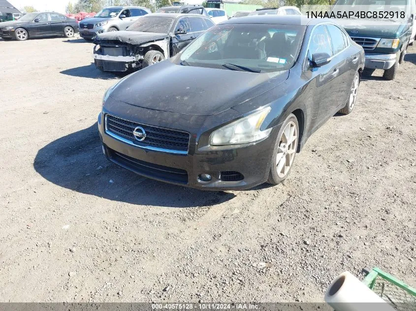 2011 Nissan Maxima 3.5 Sv VIN: 1N4AA5AP4BC852918 Lot: 40575128