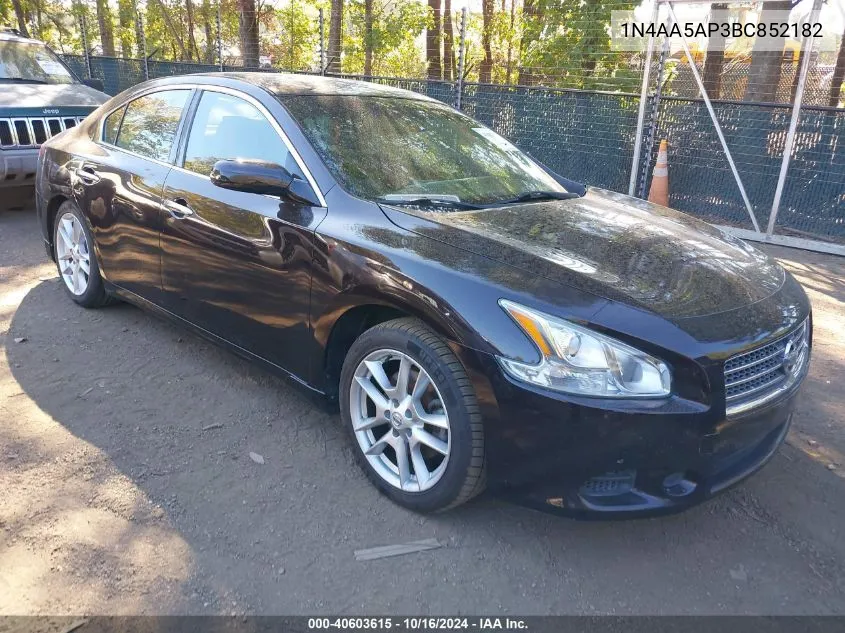 2011 Nissan Maxima 3.5 S VIN: 1N4AA5AP3BC852182 Lot: 40603615