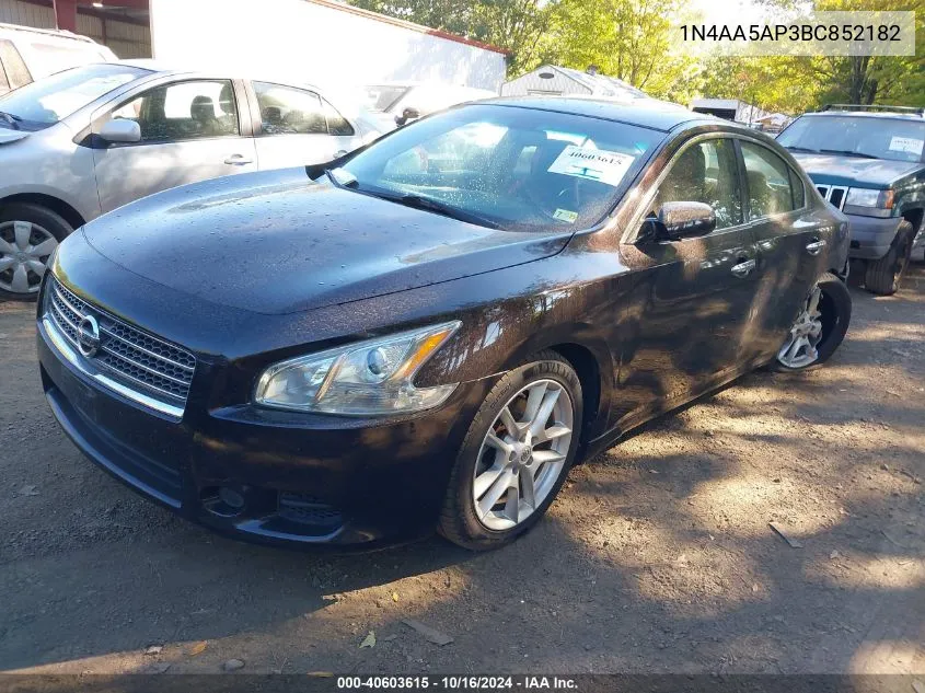 2011 Nissan Maxima 3.5 S VIN: 1N4AA5AP3BC852182 Lot: 40603615