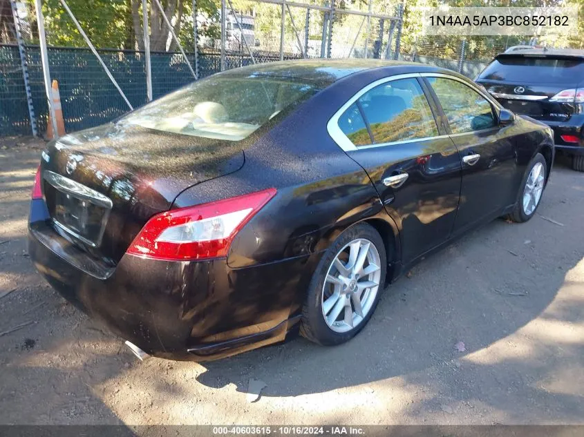 2011 Nissan Maxima 3.5 S VIN: 1N4AA5AP3BC852182 Lot: 40603615