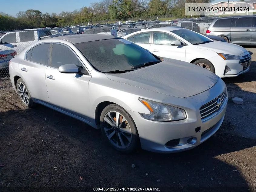 2011 Nissan Maxima 3.5 S VIN: 1N4AA5AP0BC814974 Lot: 40612920