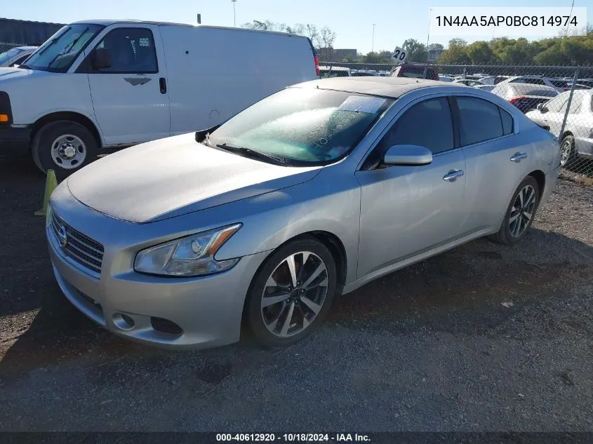 2011 Nissan Maxima 3.5 S VIN: 1N4AA5AP0BC814974 Lot: 40612920