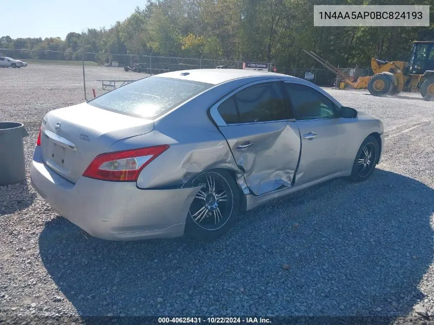 2011 Nissan Maxima 3.5 Sv VIN: 1N4AA5AP0BC824193 Lot: 40625431