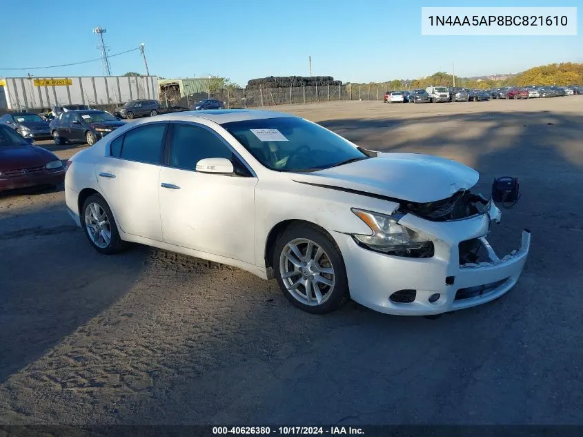 2011 Nissan Maxima 3.5 Sv VIN: 1N4AA5AP8BC821610 Lot: 40626380