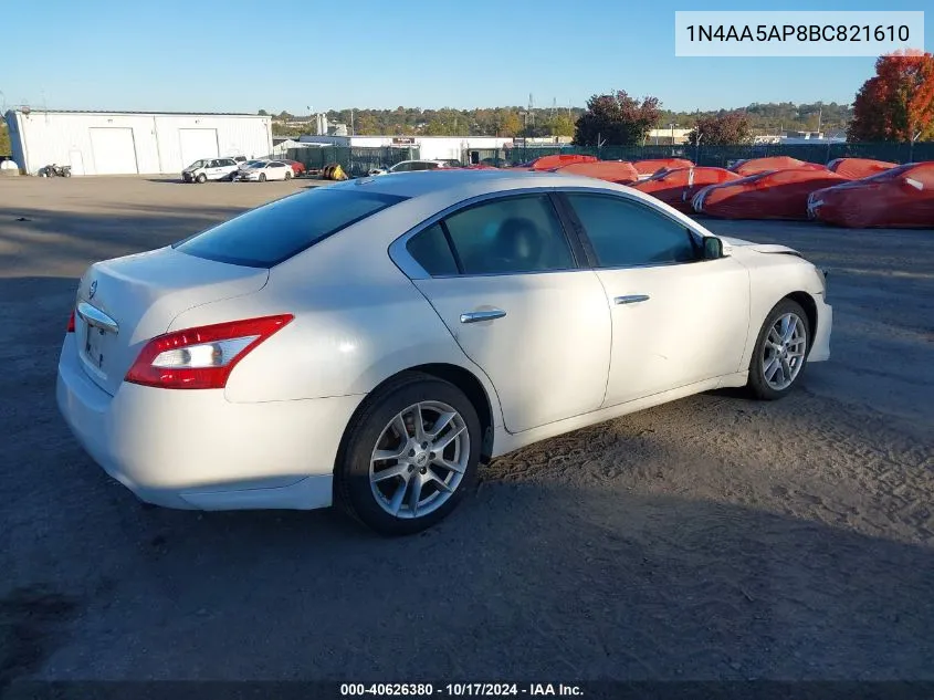 1N4AA5AP8BC821610 2011 Nissan Maxima 3.5 Sv