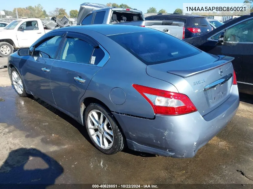 2011 Nissan Maxima 3.5 S VIN: 1N4AA5AP8BC860021 Lot: 40628851