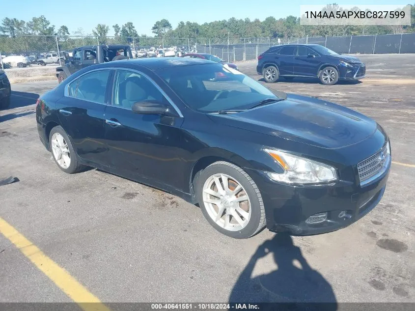 2011 Nissan Maxima 3.5 S VIN: 1N4AA5APXBC827599 Lot: 40641551