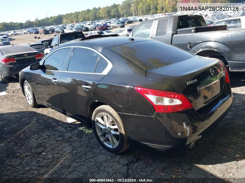 2011 Nissan Maxima 3.5 Sv VIN: 1N4AA5AP2BC820128 Lot: 40653943