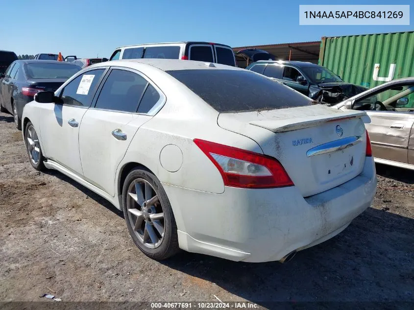 2011 Nissan Maxima 3.5 Sv VIN: 1N4AA5AP4BC841269 Lot: 40677691