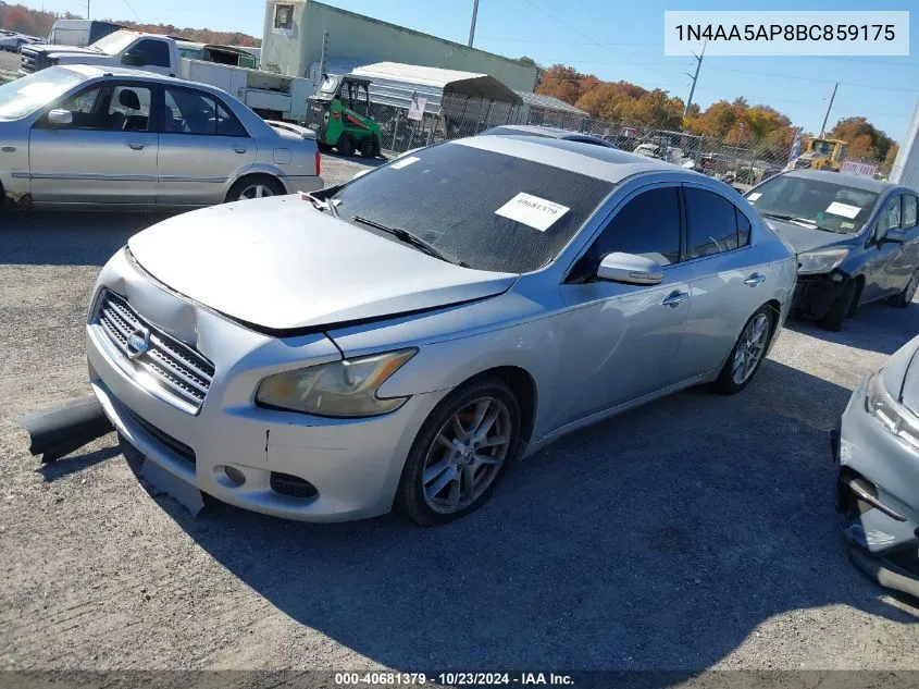 2011 Nissan Maxima 3.5 Sv VIN: 1N4AA5AP8BC859175 Lot: 40681379