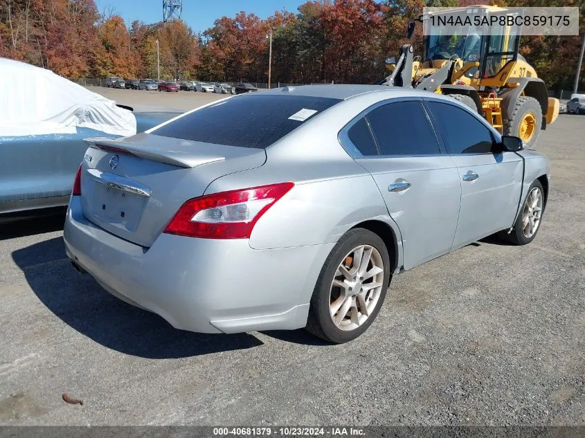 2011 Nissan Maxima 3.5 Sv VIN: 1N4AA5AP8BC859175 Lot: 40681379