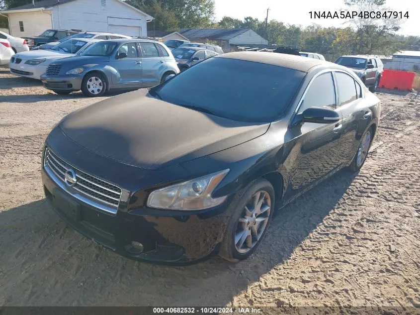 2011 Nissan Maxima 3.5 Sv VIN: 1N4AA5AP4BC847914 Lot: 40682532