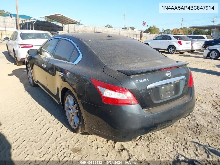 2011 Nissan Maxima 3.5 Sv VIN: 1N4AA5AP4BC847914 Lot: 40682532