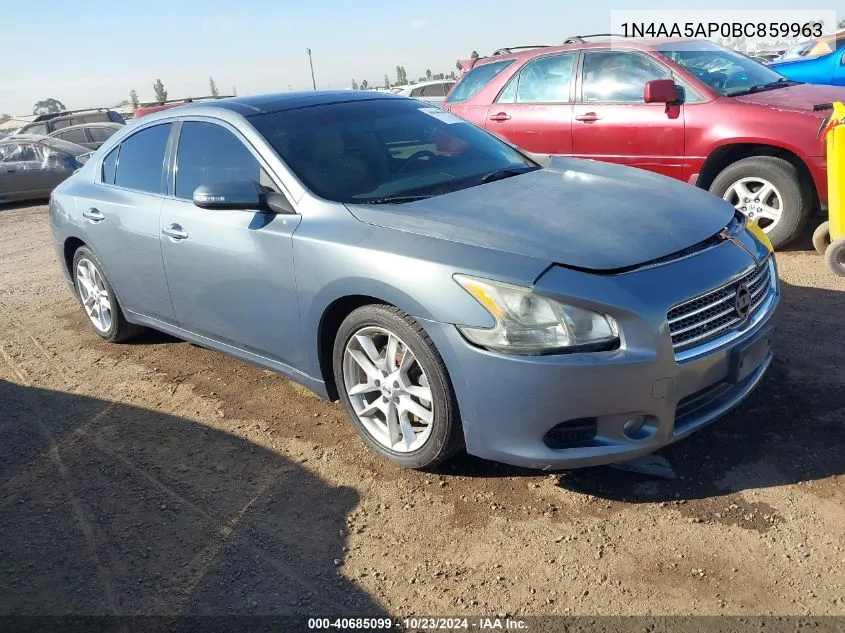 2011 Nissan Maxima 3.5 Sv VIN: 1N4AA5AP0BC859963 Lot: 40685099