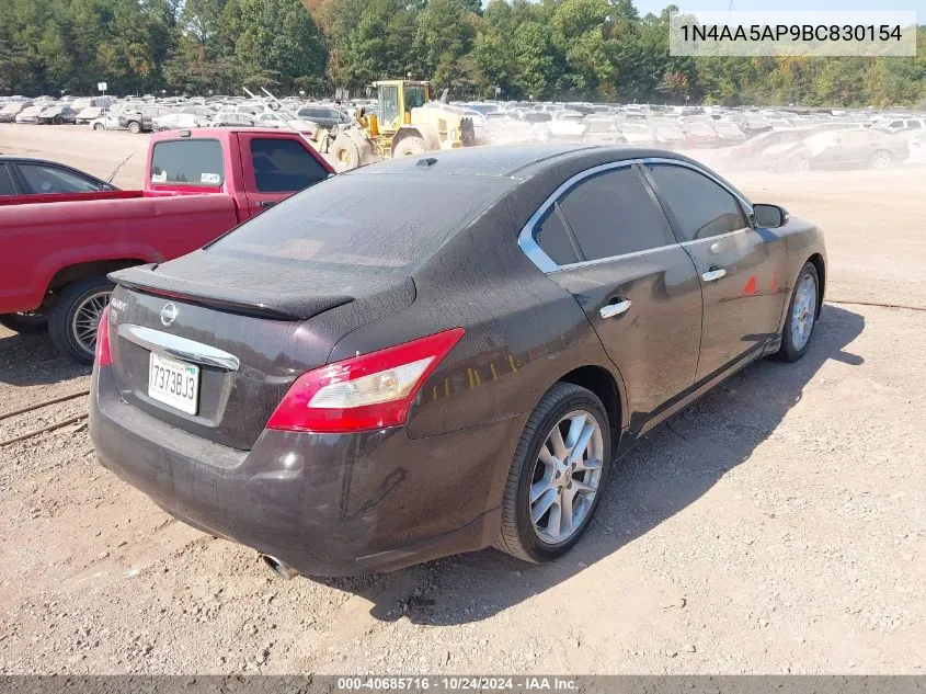 2011 Nissan Maxima 3.5 Sv VIN: 1N4AA5AP9BC830154 Lot: 40685716