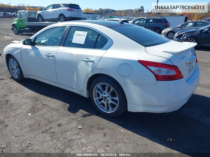 2011 Nissan Maxima S/Sv VIN: 1N4AA5AP7BC866313 Lot: 40686193