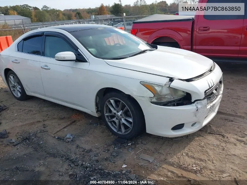 2011 Nissan Maxima 3.5 Sv VIN: 1N4AA5AP7BC863850 Lot: 40704950