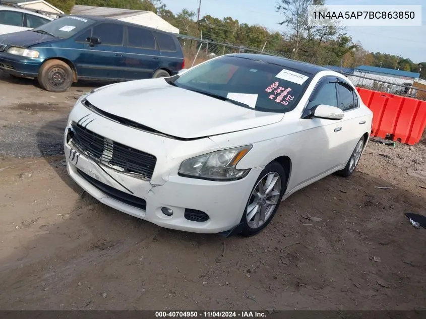 2011 Nissan Maxima 3.5 Sv VIN: 1N4AA5AP7BC863850 Lot: 40704950