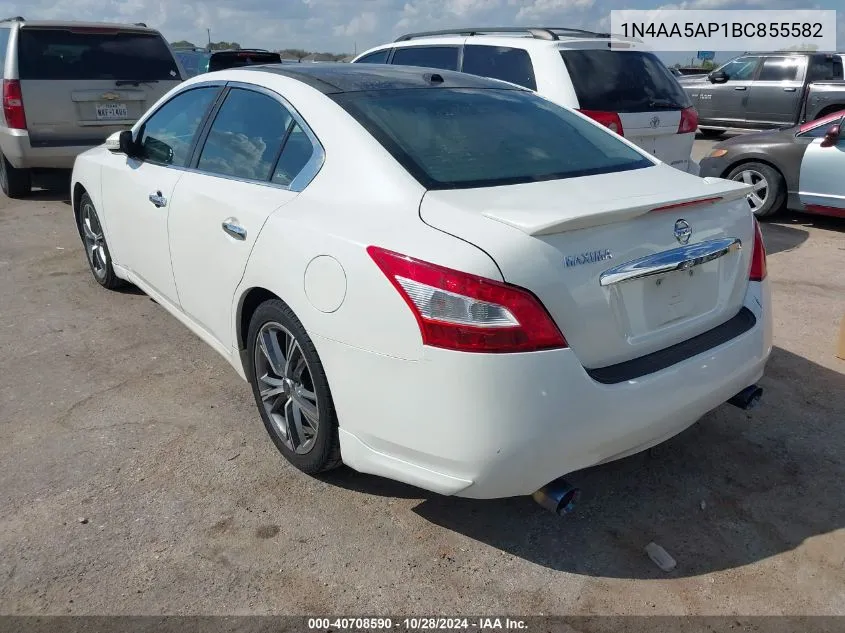 2011 Nissan Maxima 3.5 Sv VIN: 1N4AA5AP1BC855582 Lot: 40708590