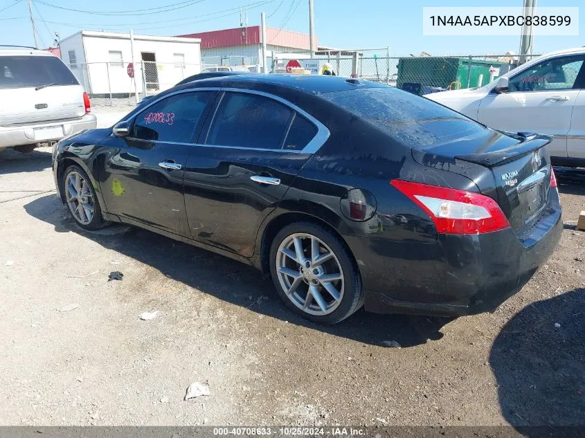 2011 Nissan Maxima 3.5 Sv VIN: 1N4AA5APXBC838599 Lot: 40708633