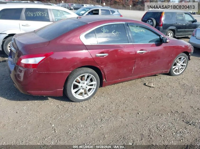 1N4AA5AP1BC820413 2011 Nissan Maxima 3.5 Sv