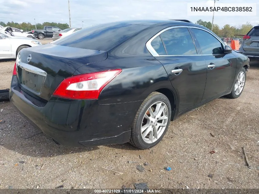 2011 Nissan Maxima 3.5 S VIN: 1N4AA5AP4BC838582 Lot: 40721829