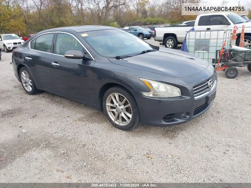 2011 Nissan Maxima 3.5 Sv VIN: 1N4AA5AP6BC844755 Lot: 40753453