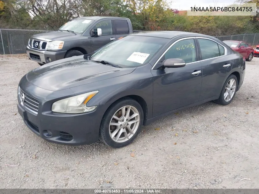 2011 Nissan Maxima 3.5 Sv VIN: 1N4AA5AP6BC844755 Lot: 40753453