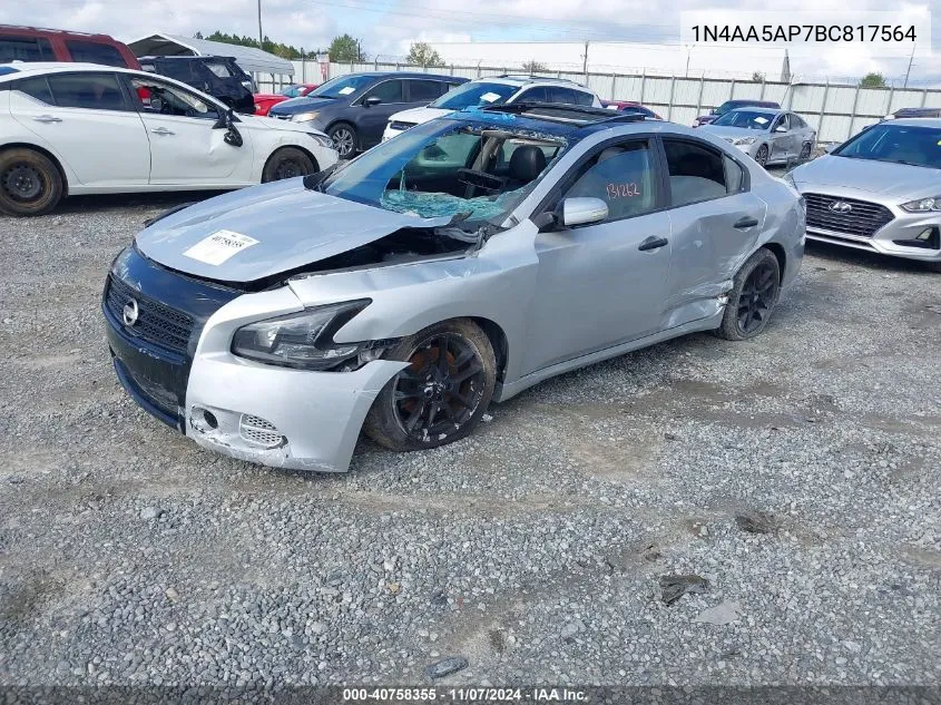 2011 Nissan Maxima 3.5 Sv VIN: 1N4AA5AP7BC817564 Lot: 40758355