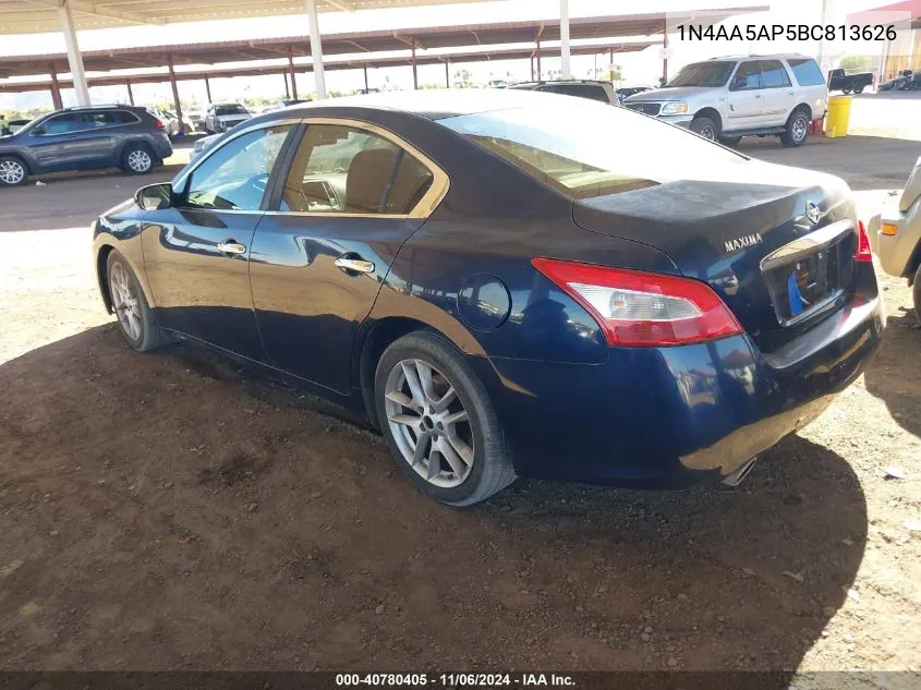 2011 Nissan Maxima 3.5 S VIN: 1N4AA5AP5BC813626 Lot: 40780405