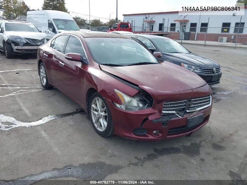 2011 Nissan Maxima 3.5 Sv VIN: 1N4AA5AP9BC806341 Lot: 40792779