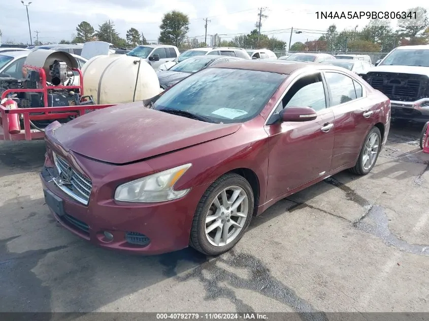 2011 Nissan Maxima 3.5 Sv VIN: 1N4AA5AP9BC806341 Lot: 40792779