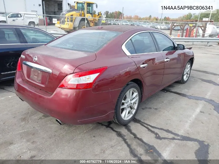 2011 Nissan Maxima 3.5 Sv VIN: 1N4AA5AP9BC806341 Lot: 40792779