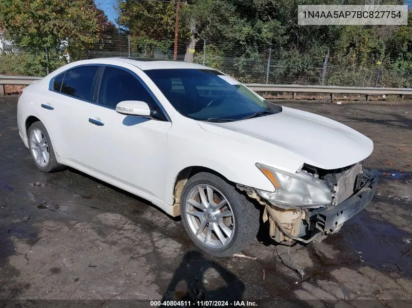 2011 Nissan Maxima 3.5 Sv VIN: 1N4AA5AP7BC827754 Lot: 40804511