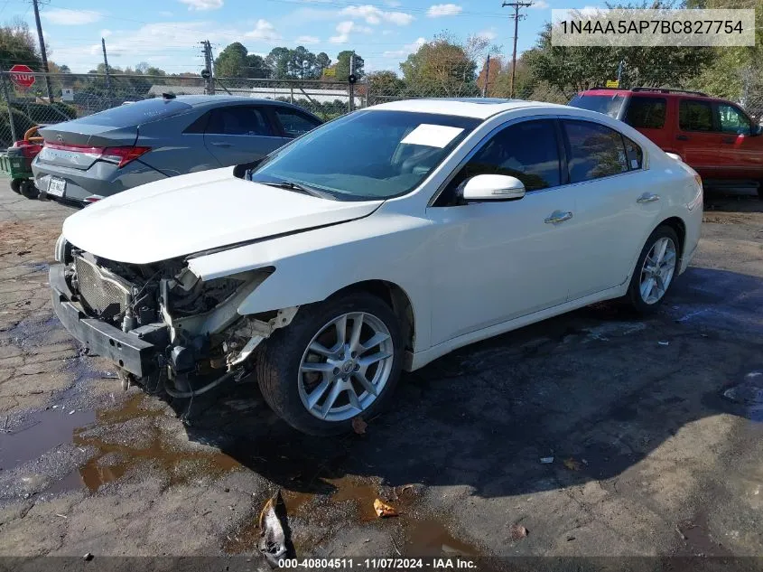 2011 Nissan Maxima 3.5 Sv VIN: 1N4AA5AP7BC827754 Lot: 40804511