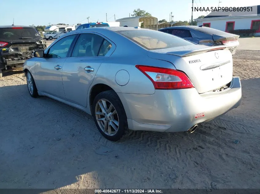 2011 Nissan Maxima 3.5 Sv VIN: 1N4AA5AP9BC860951 Lot: 40842677