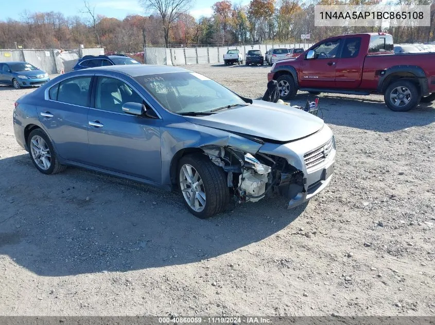 2011 Nissan Maxima 3.5 Sv VIN: 1N4AA5AP1BC865108 Lot: 40860059