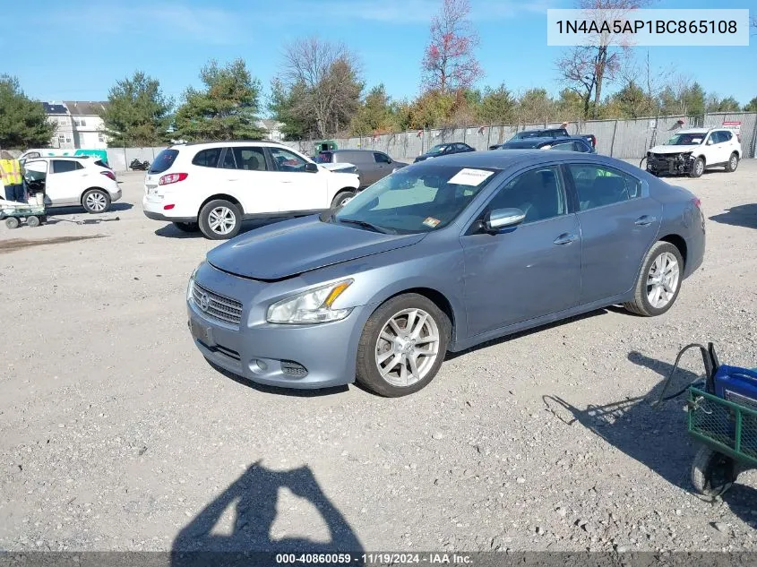 2011 Nissan Maxima 3.5 Sv VIN: 1N4AA5AP1BC865108 Lot: 40860059