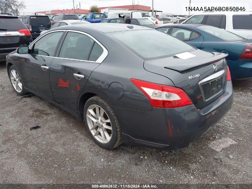 1N4AA5AP6BC850846 2011 Nissan Maxima 3.5 Sv