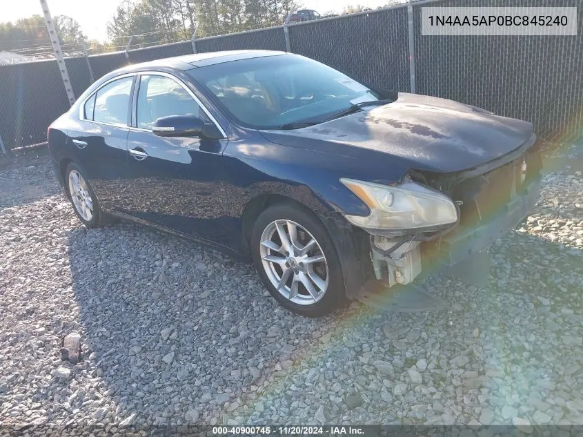 2011 Nissan Maxima 3.5 Sv VIN: 1N4AA5AP0BC845240 Lot: 40900745