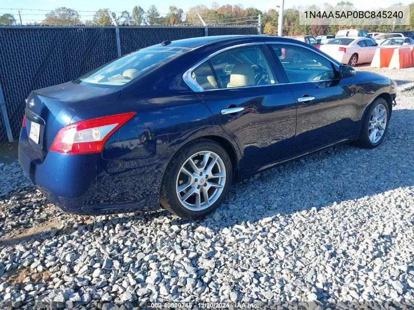 2011 Nissan Maxima 3.5 Sv VIN: 1N4AA5AP0BC845240 Lot: 40900745