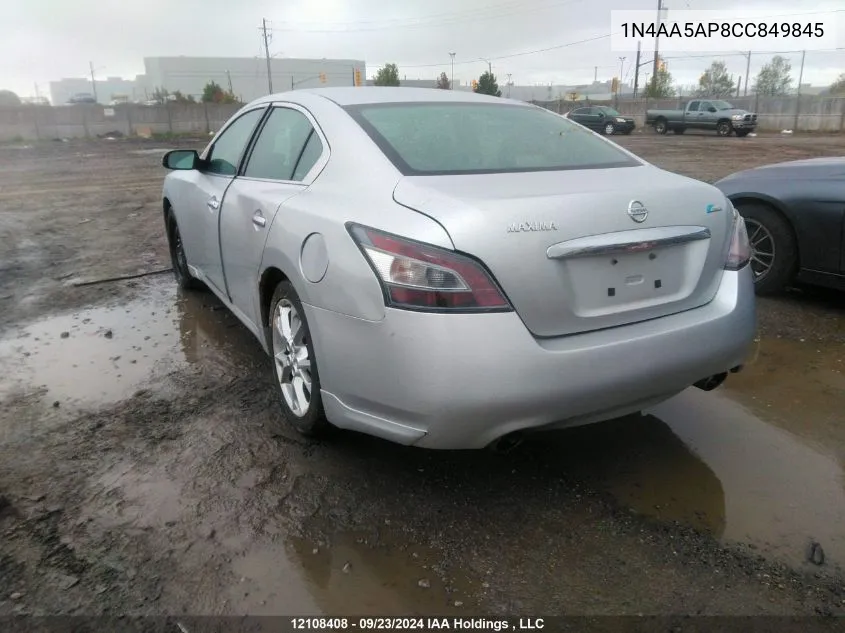 2012 Nissan Maxima S/Sv VIN: 1N4AA5AP8CC849845 Lot: 12108408