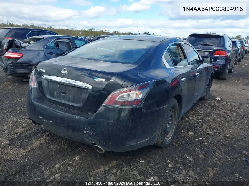 2012 Nissan Maxima VIN: 1N4AA5AP0CC804916 Lot: 12117450