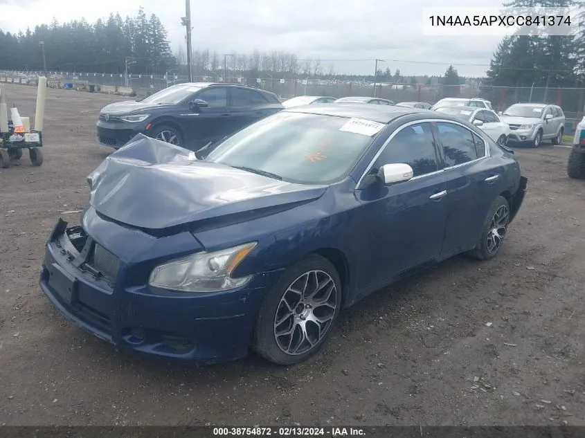 2012 Nissan Maxima 3.5 S VIN: 1N4AA5APXCC841374 Lot: 38754872