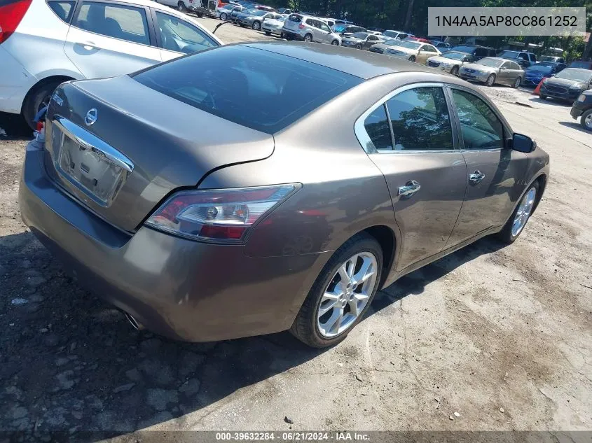 2012 Nissan Maxima 3.5 S VIN: 1N4AA5AP8CC861252 Lot: 39632284